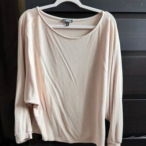 Express Light Beige Ribbed Top